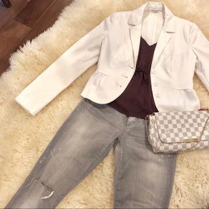 Express white blazer jacket pleated small size 2